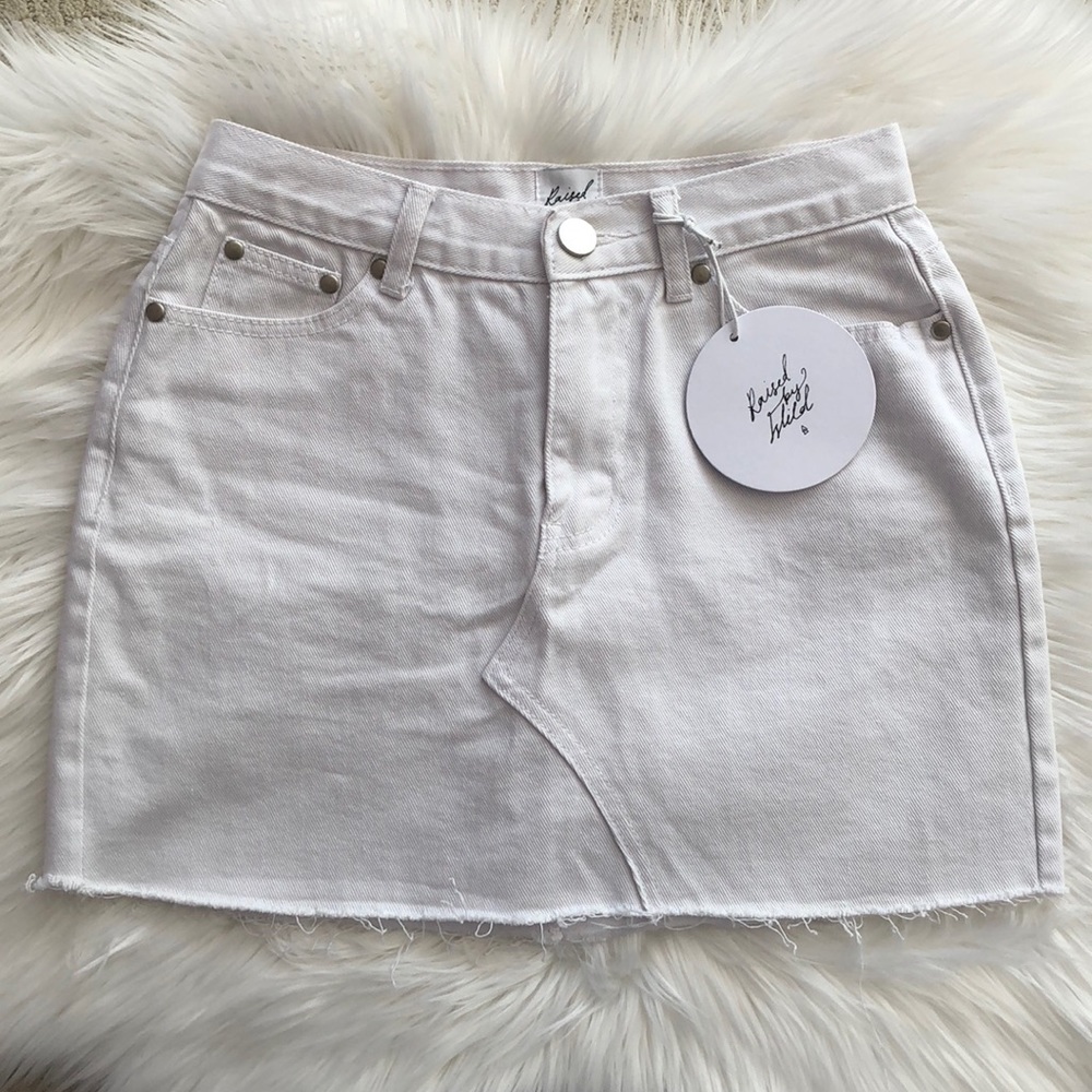 White Denim Skirt